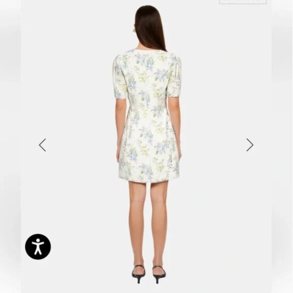 NWT Designer The Kooples Dress // White Blue Floral // Size 3, Large - Picture 3 of 9